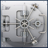 A picture of a vault door.